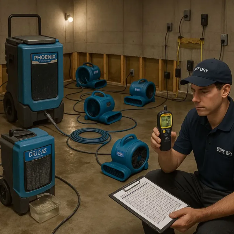 Structural Drying and Dehumidification process in Fox River Grove, IL